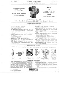 CM437 Carter WA-1 carburetor Manual for Packard 6