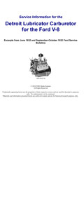 CM740 1932-1933 Ford V-8 Carburetor Service Information